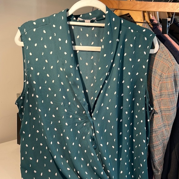 Nordstrom shawl collar short-sleeve blouse - Picture 1 of 5